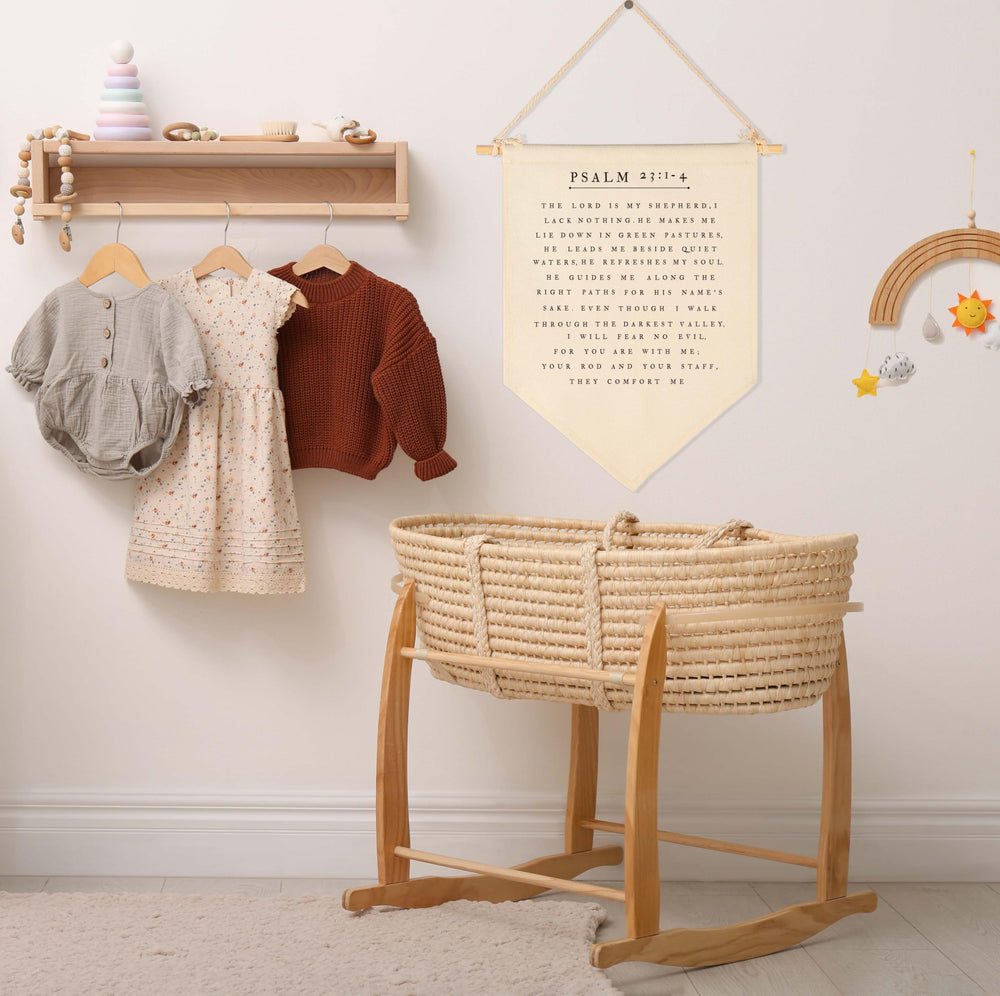 Sioial Psalms banner; perfect baby shower gift for a nursery