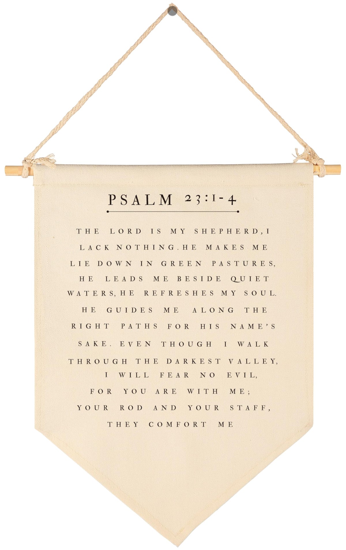 Sioial Psalms beige banner; easy wall hanging for nursery