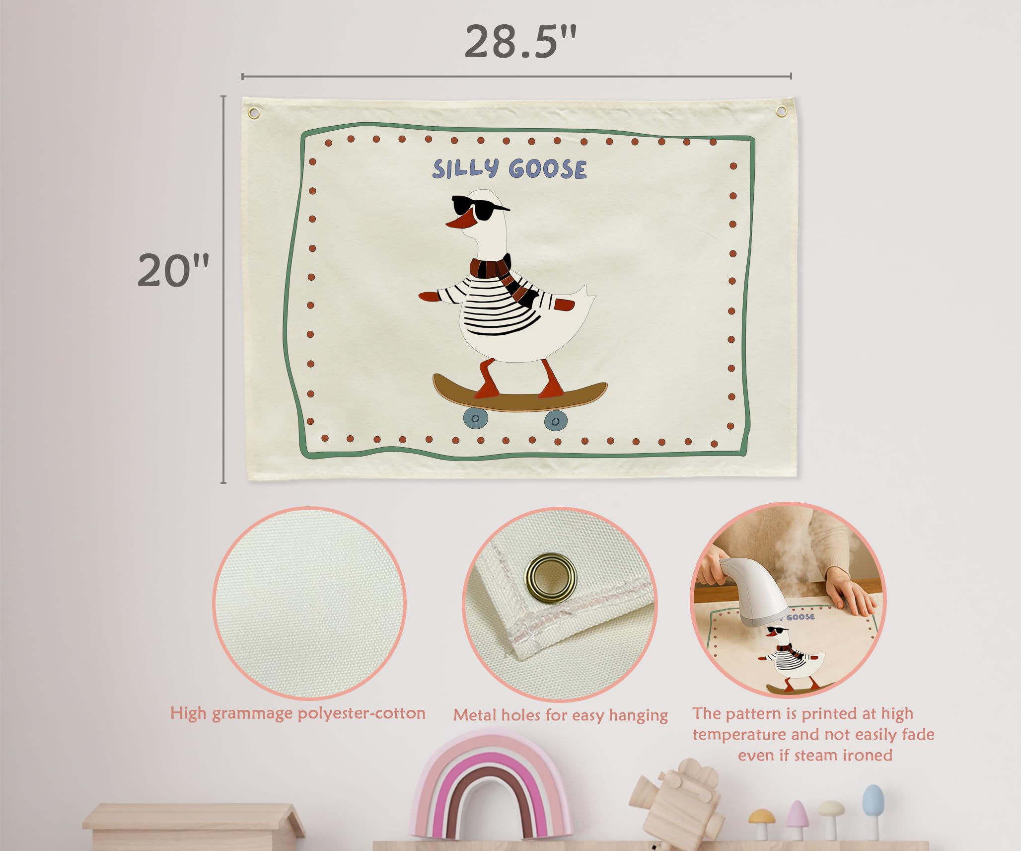 Sioial Silly Goose banner easy to hang with hooks or rope
