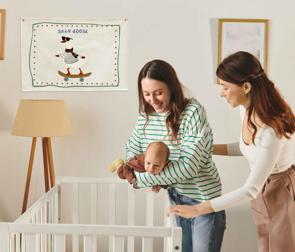 Sioial Silly Goose premium polyester-cotton fabric offers durable texture for kids