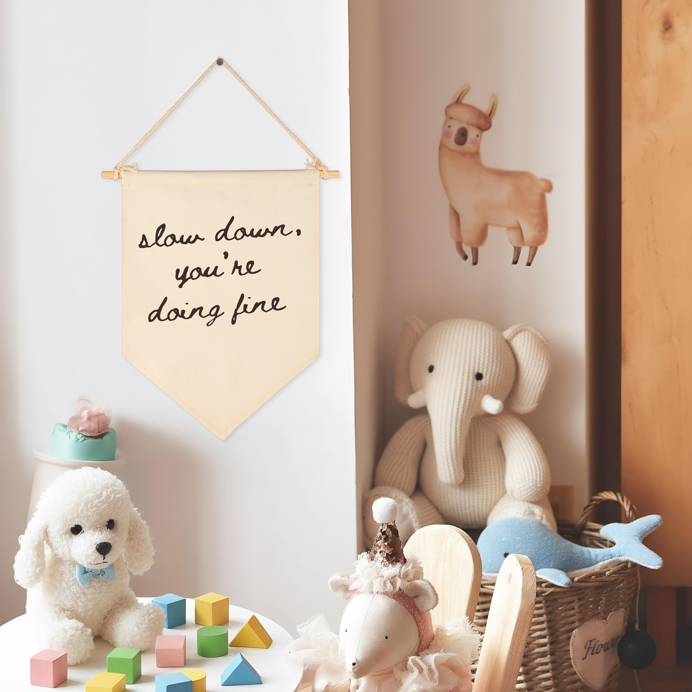 Sioial therapy office decor banner creates inviting, soothing atmosphere for clients.