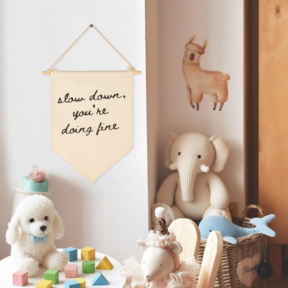 Sioial therapy office decor banner creates inviting, soothing atmosphere for clients.