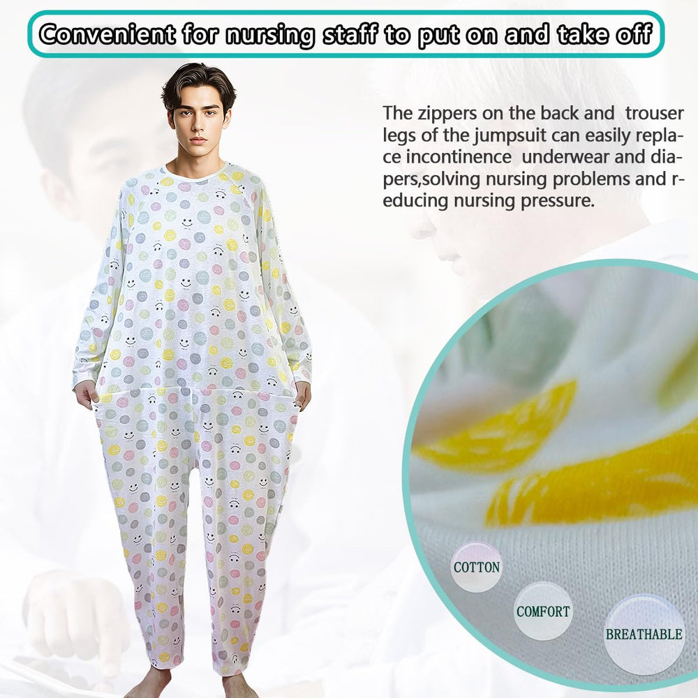 Siomlana adaptive jumpsuit leg zipper facilitates quick diaper changes and comfort.