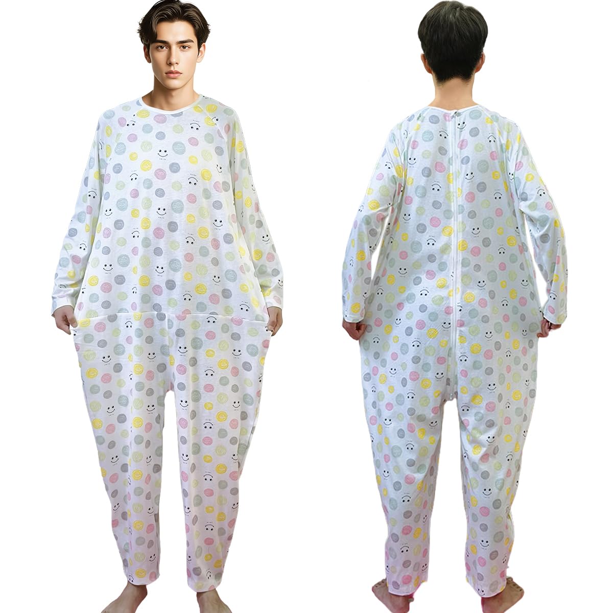 Siomlana back-zipper jumpsuit provides secure, comfortable care for dementia patients.