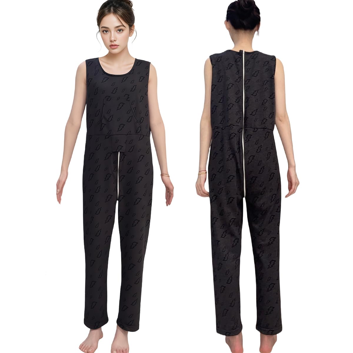 Siomlana back-zipper jumpsuit for secure wear and easy dressing.
