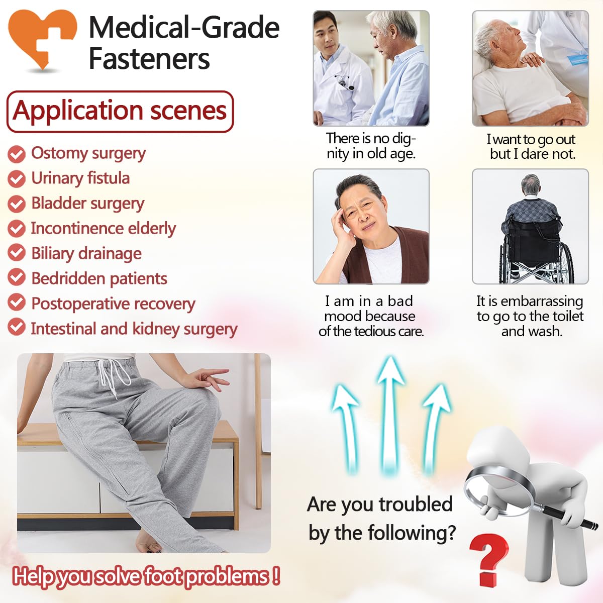 Siomlana catheter pants showing large pockets for essentials