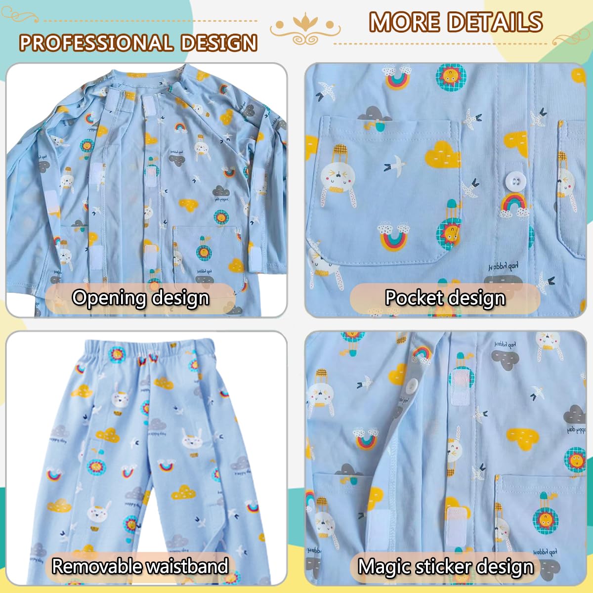 Pediatric-friendly Siomlana gown suitable for mobility needs