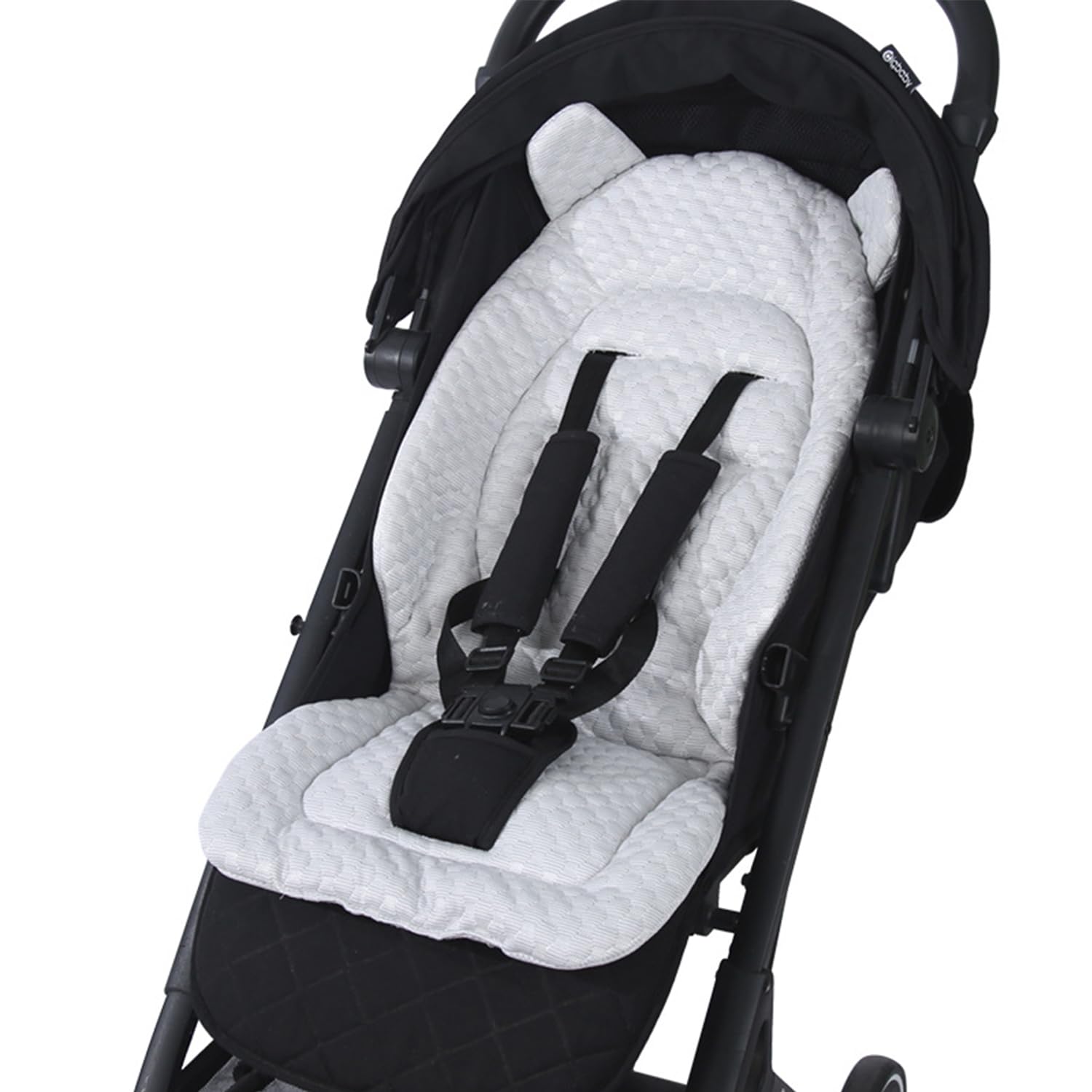 SIQITECHNO universal stroller seat liner showcases a soft cotton surface for baby comfort.