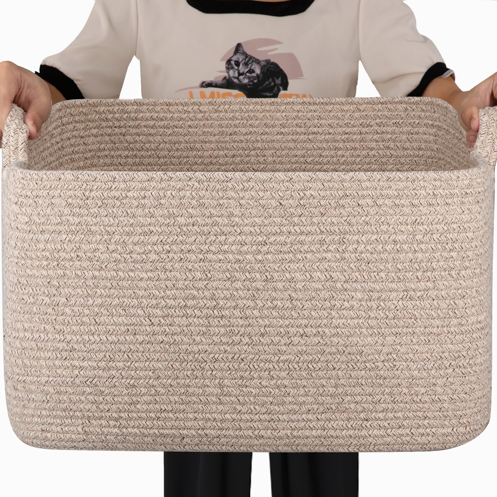 SIXDOVE 65L storage basket full view demonstrates large capacity for blankets and toys