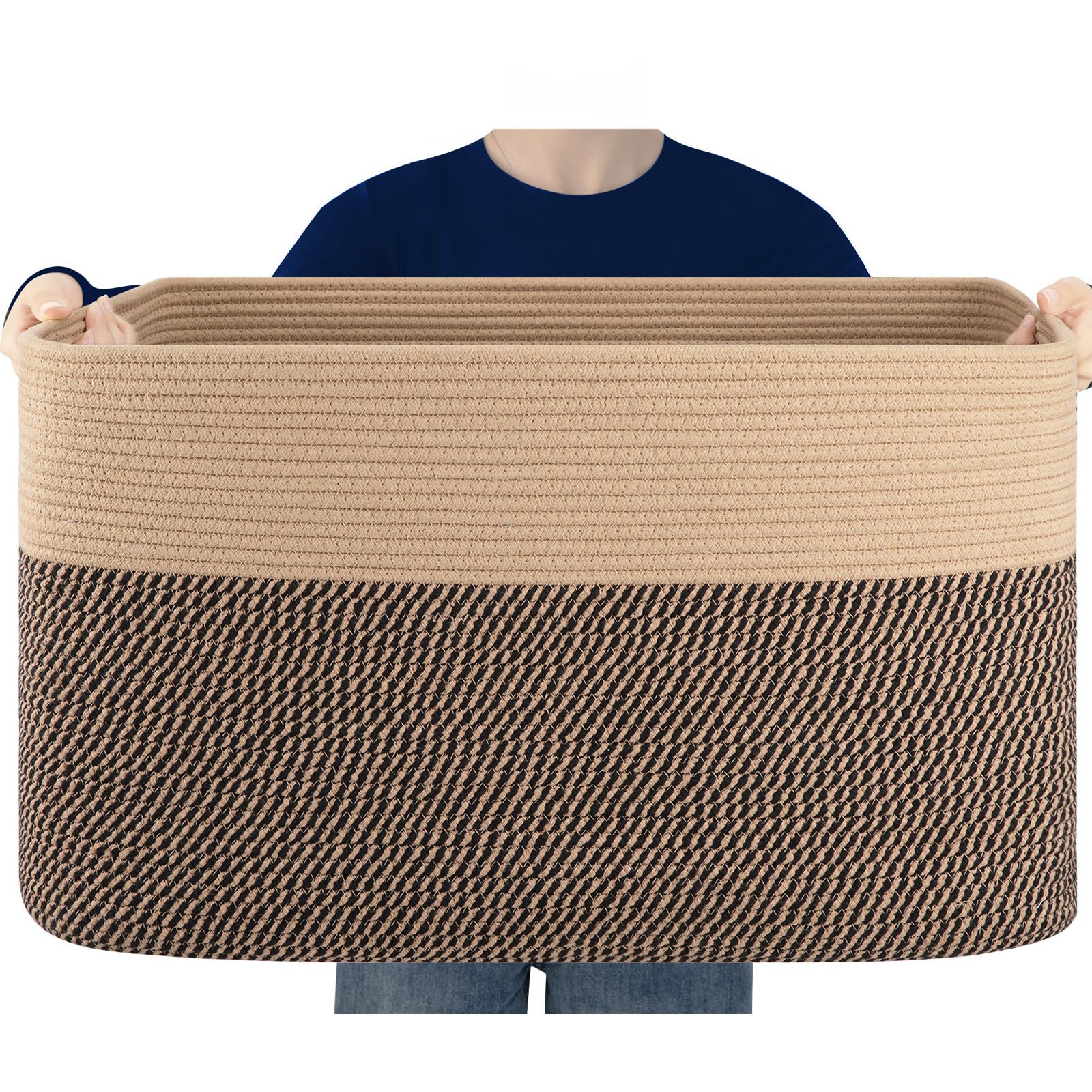 SixDOVE blanket basket 24x16x15 stores blankets and toys neatly.