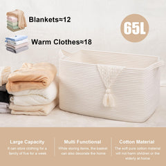 SIXDOVE blanket storage bin neatly holds throws in a cozy corner