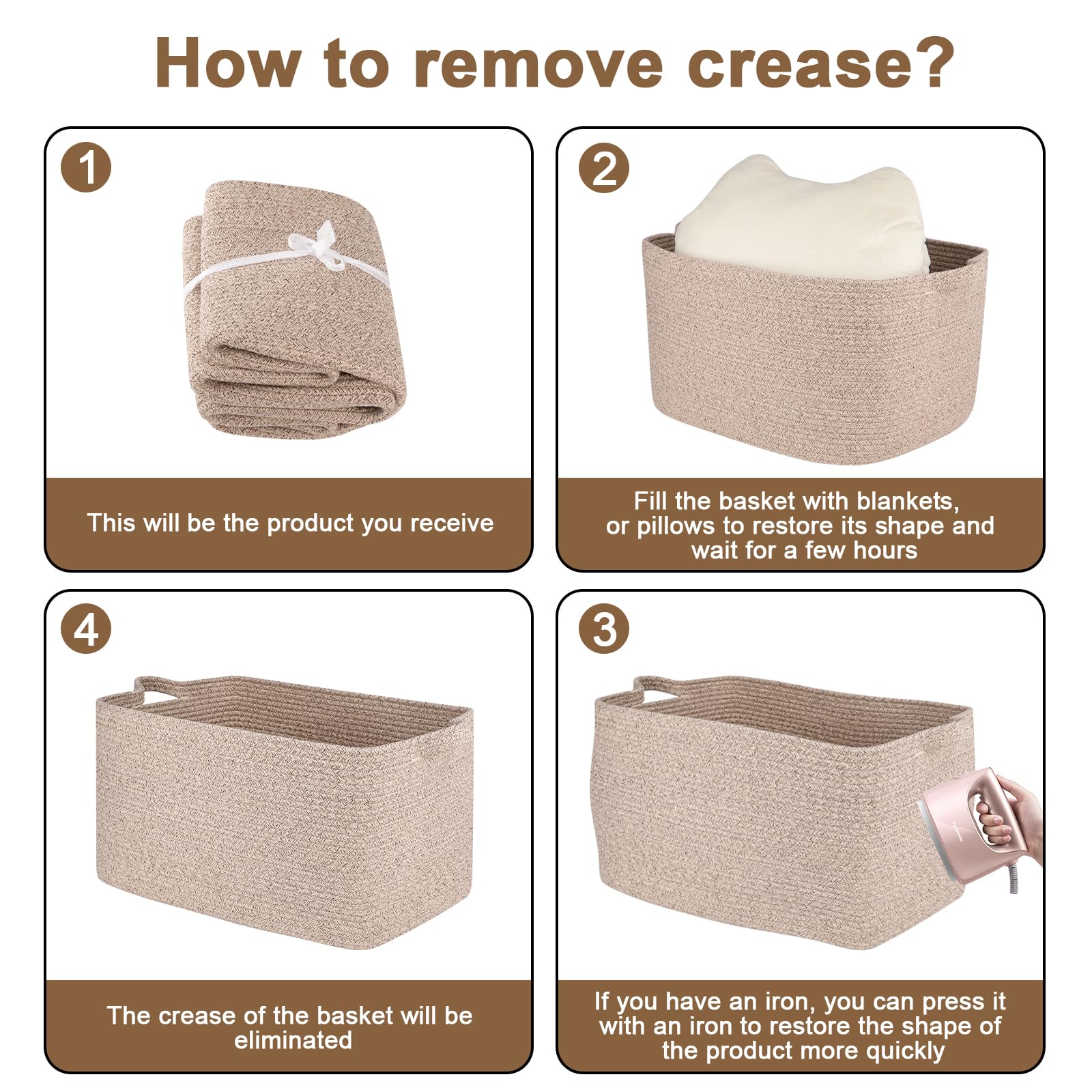 SIXDOVE care note with creases and steaming guidance