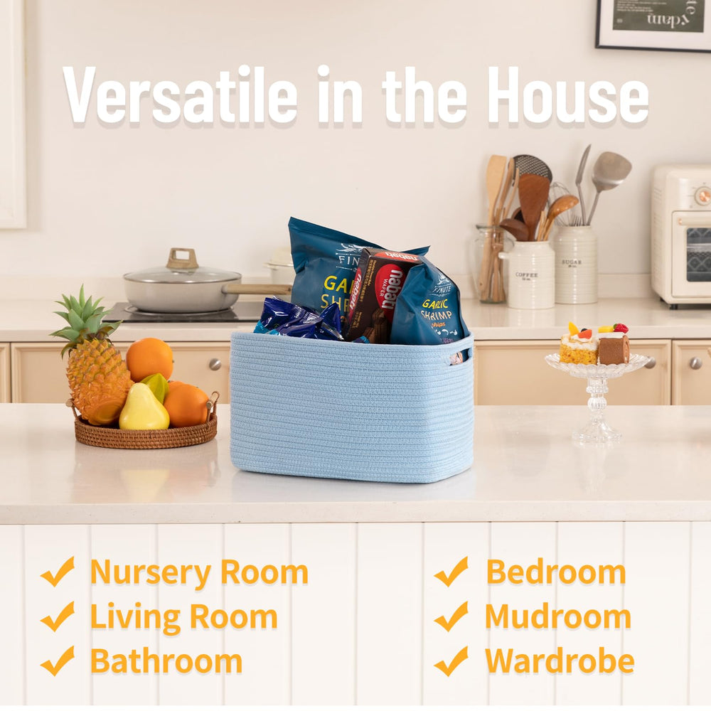 SIXDOVE closet rectangle basket set demonstrates compact organization options