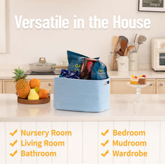 SIXDOVE closet rectangle basket set demonstrates compact organization options