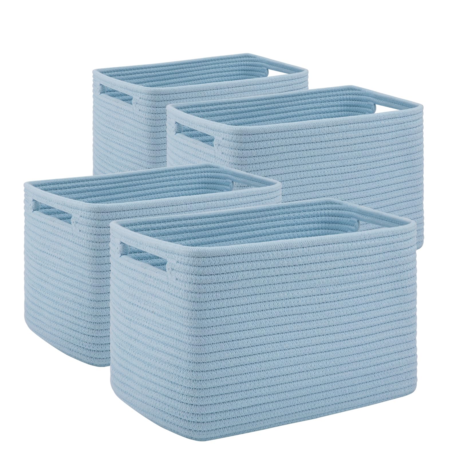 SIXDOVE four-pack storage baskets on a shelf organize items with sturdy cotton rope