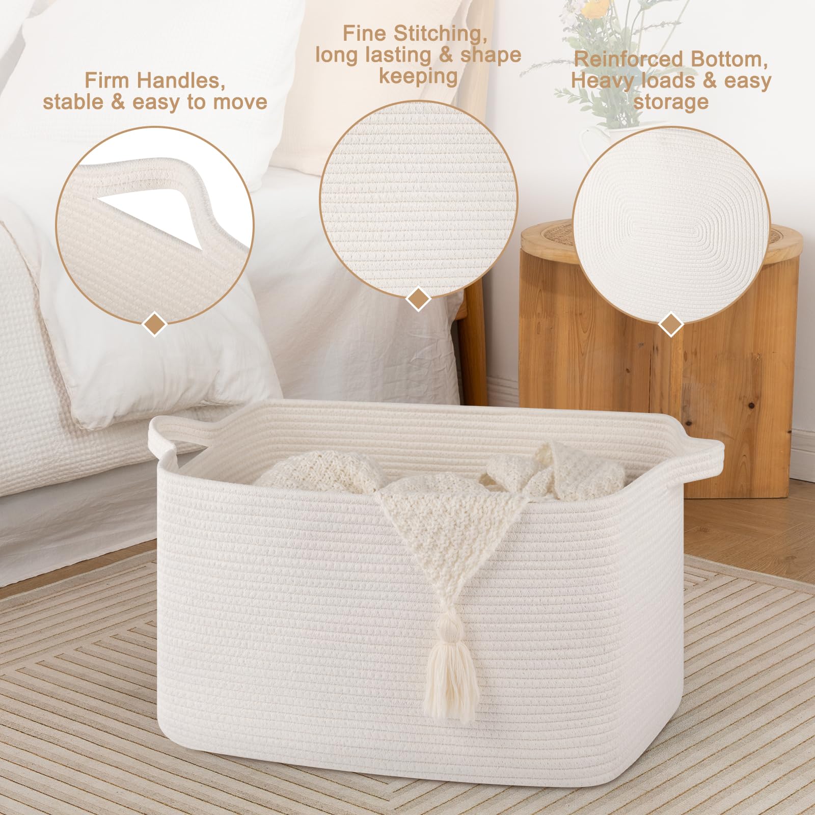 SIXDOVE living room organization basket keeping clutter away