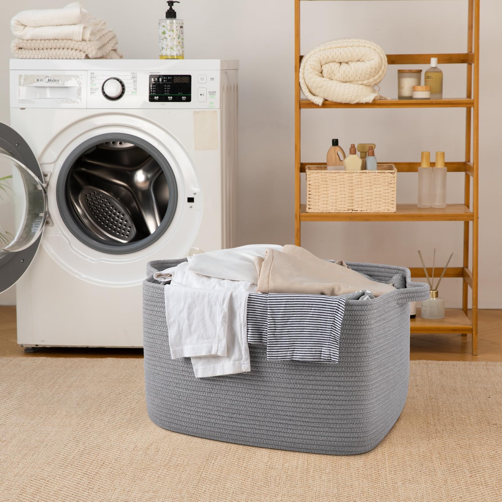 SIXDOVE light grey basket complements modern decor and storage