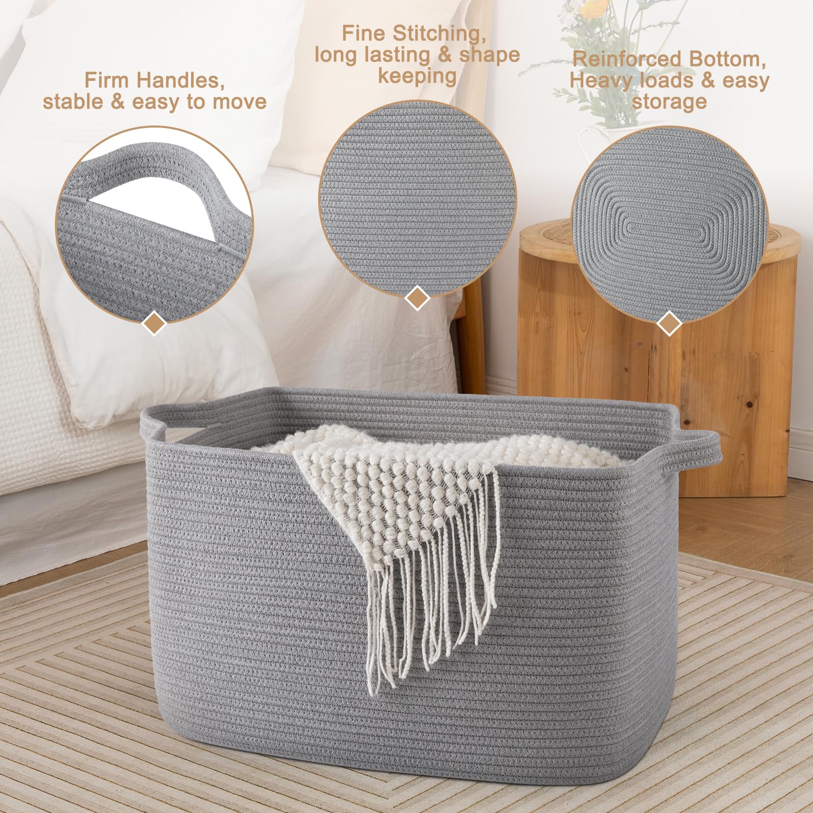 SIXDOVE safe cotton rope material with no sharp edges for families