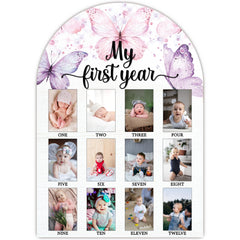 SIXEIGHT My First Year Photo Board with butterfly milestone signs helps document precious moments