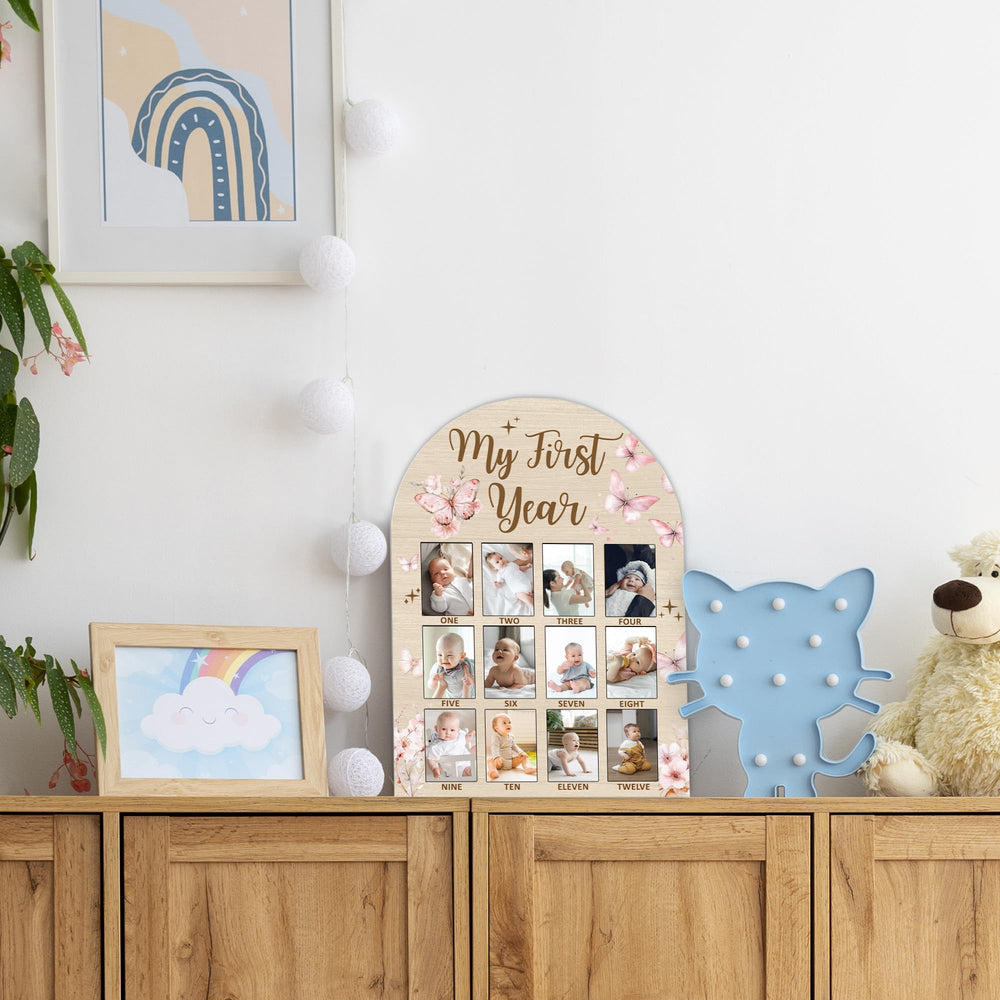 SIXEIGHT neutral rustic design fits nursery or party decor