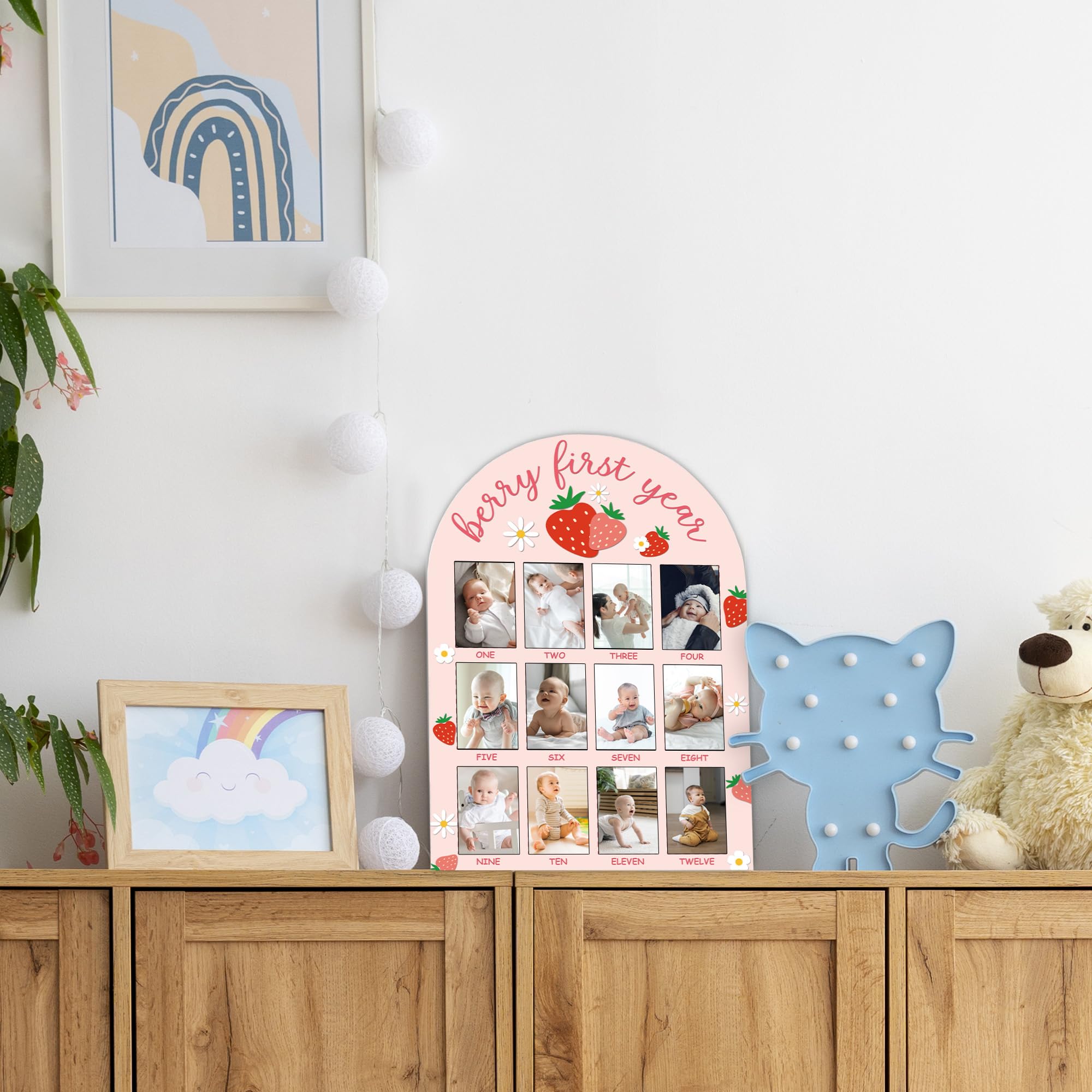 SIXEIGHT strawberry berry nursery decor featuring neutral rustic vibe