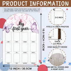SIXEIGHT wooden 12-month frame for baby photos keeps monthly growth neatly organized