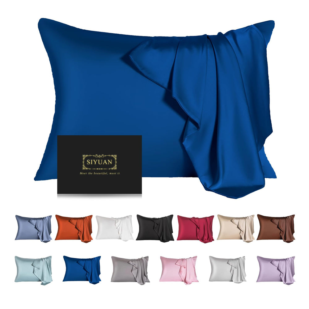 SIYUAN Mulberry silk pillowcase close-up shows soft, breathable fabric for hair and skin.