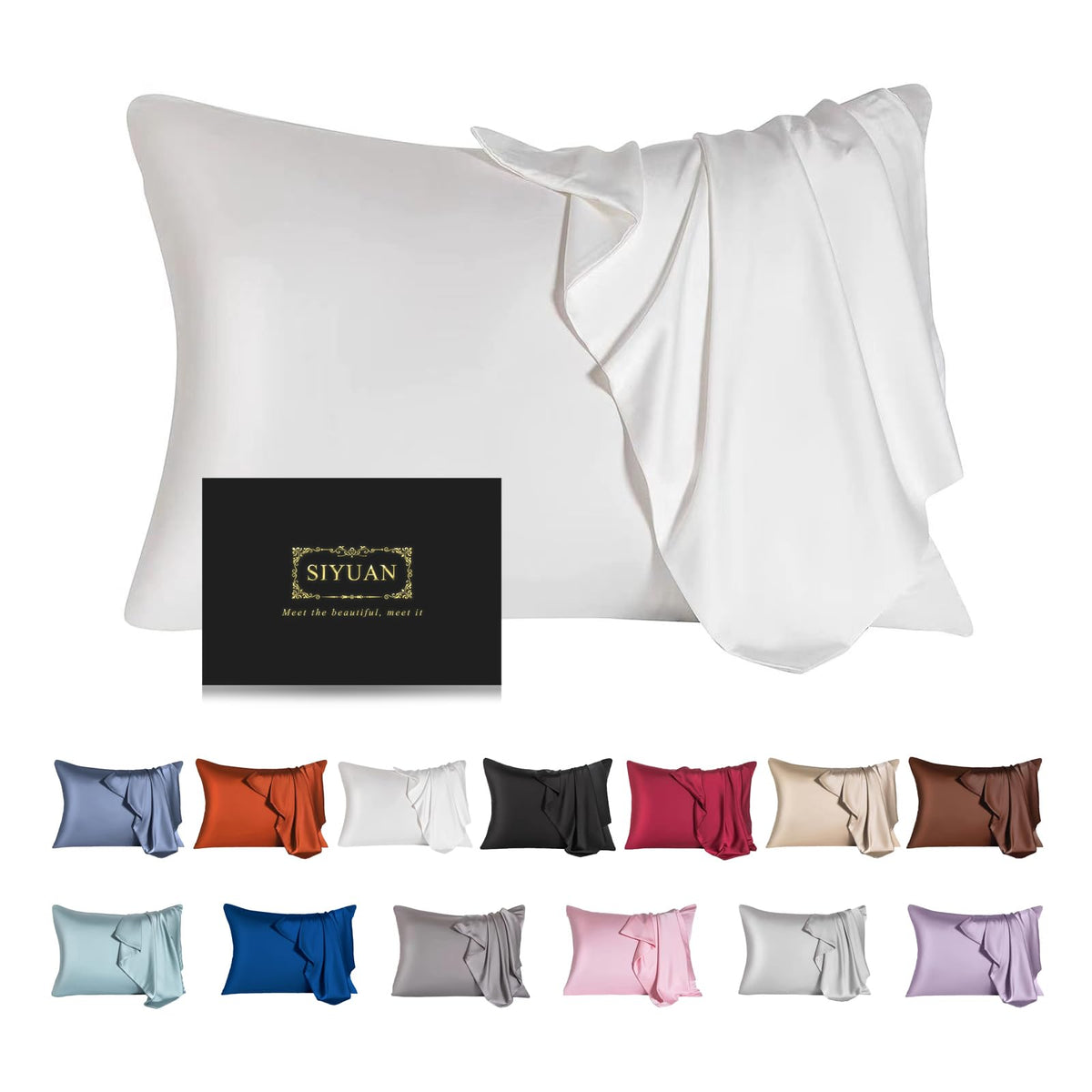 SIYUAN mulberry silk toddler pillowcase in white, soft surface for hair and skin