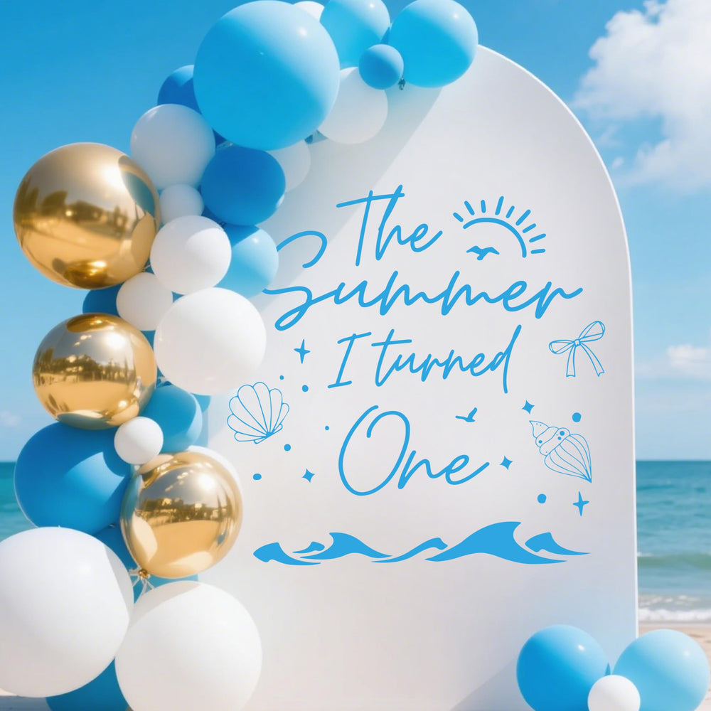 SJcysrilla Wall decal on balloon arch backdrop for a cohesive celebration.