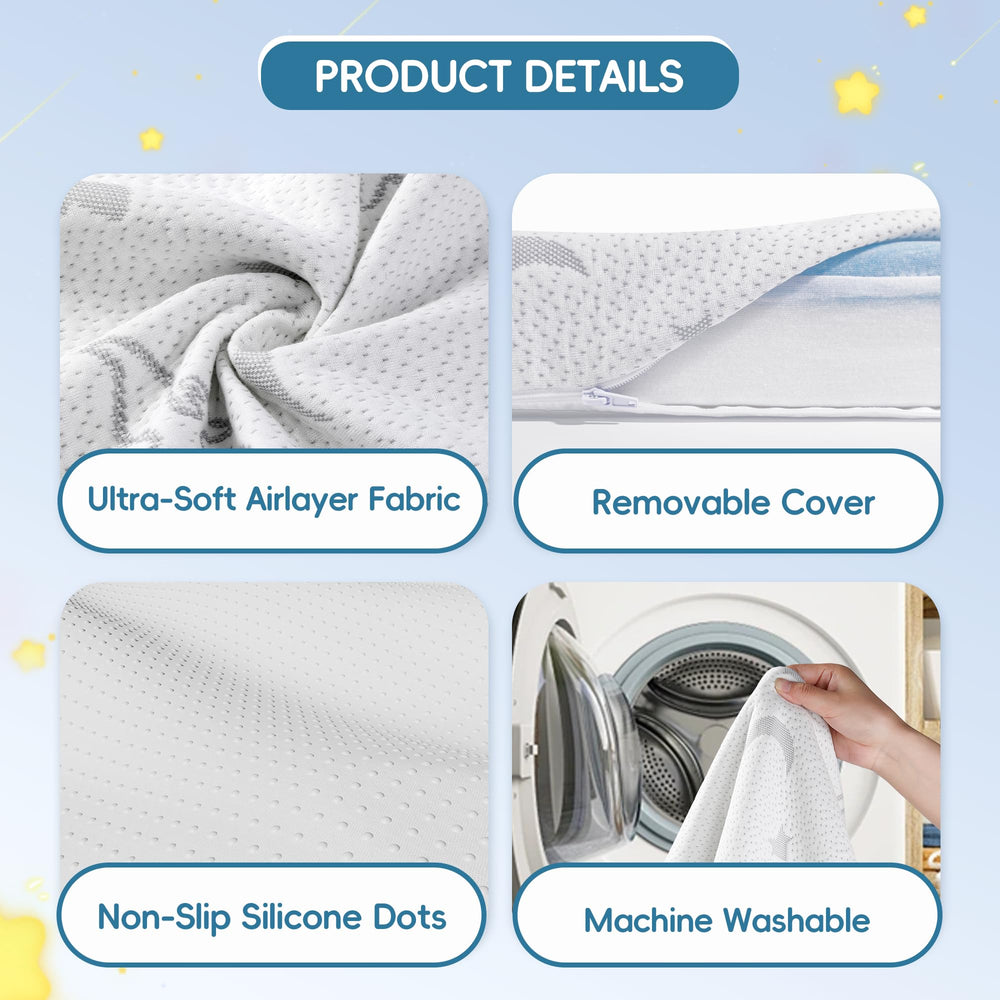 SJEUQOP breathable memory foam promotes airflow and cooler sleep