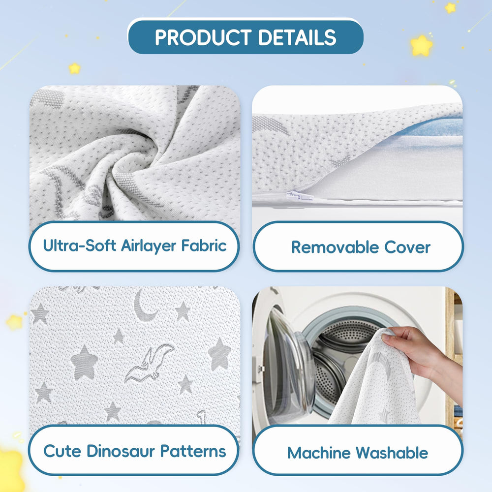 SJEUQOP blue cooling gel side offers softer feel for toddlers.