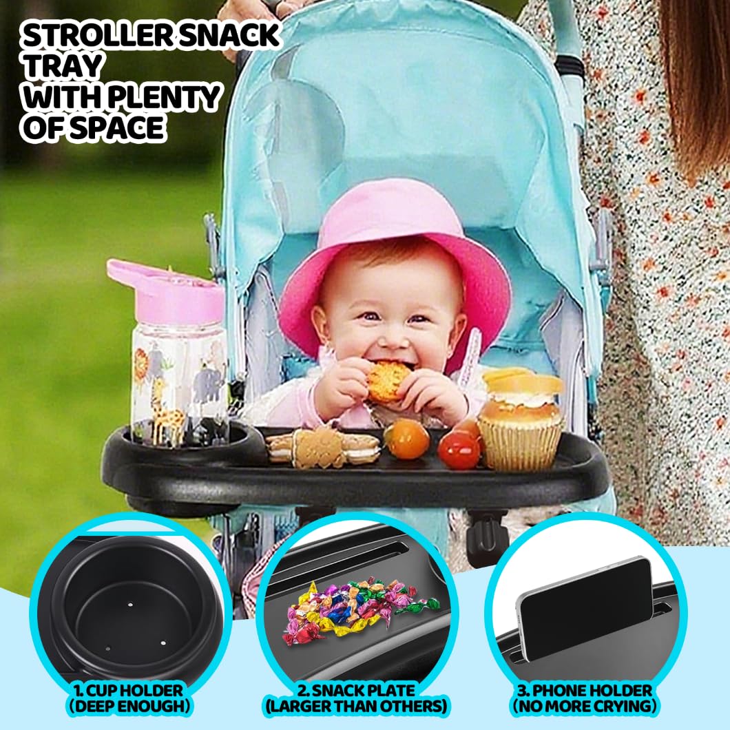 Sjxsimwoo cup holder secures bottles during on the go strolls.
