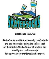 SKATERSOCKS unisex sizing fits kids to adults