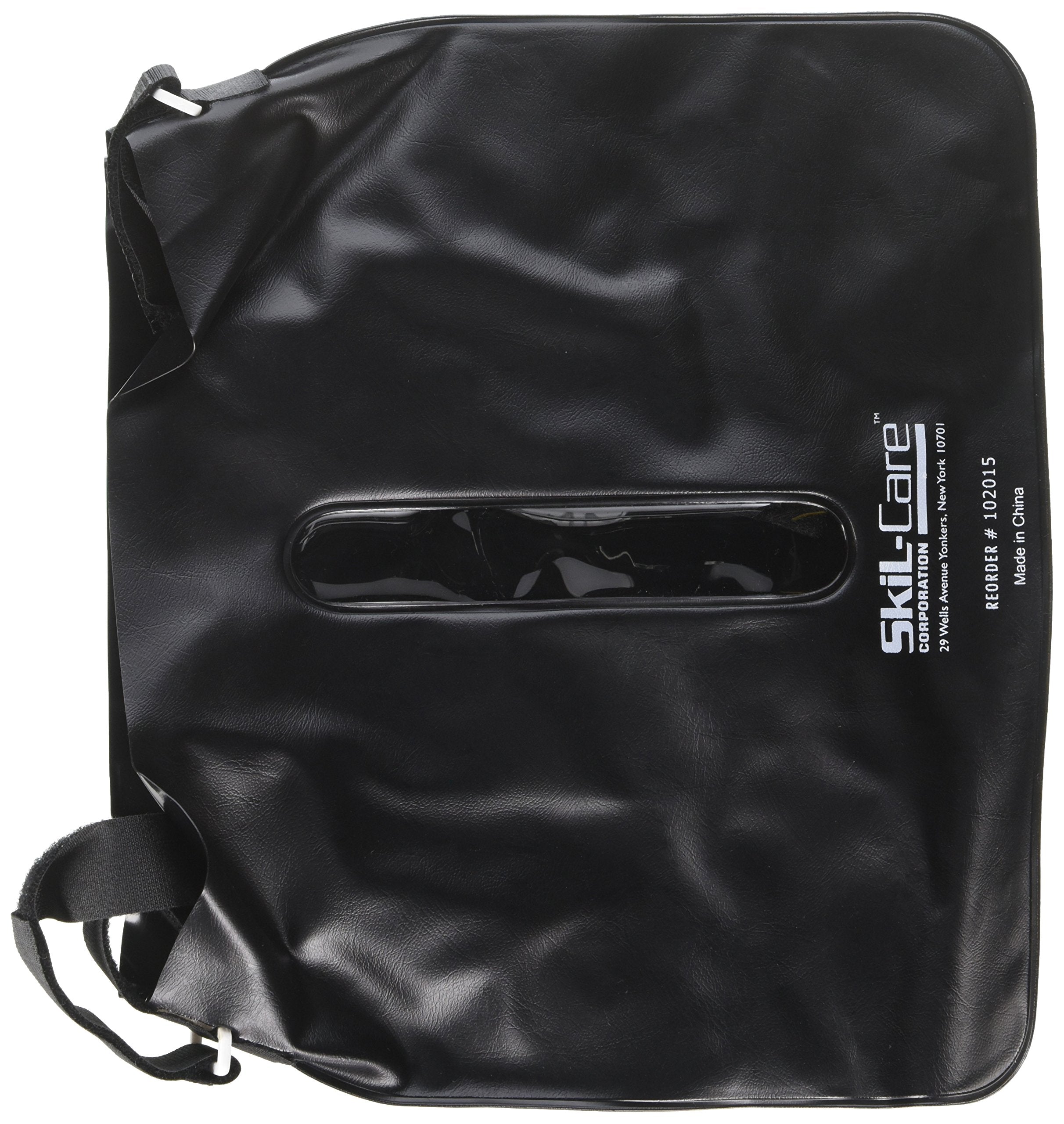 Skil-Care drainage bag holder mounted under chair for discreet privacy
