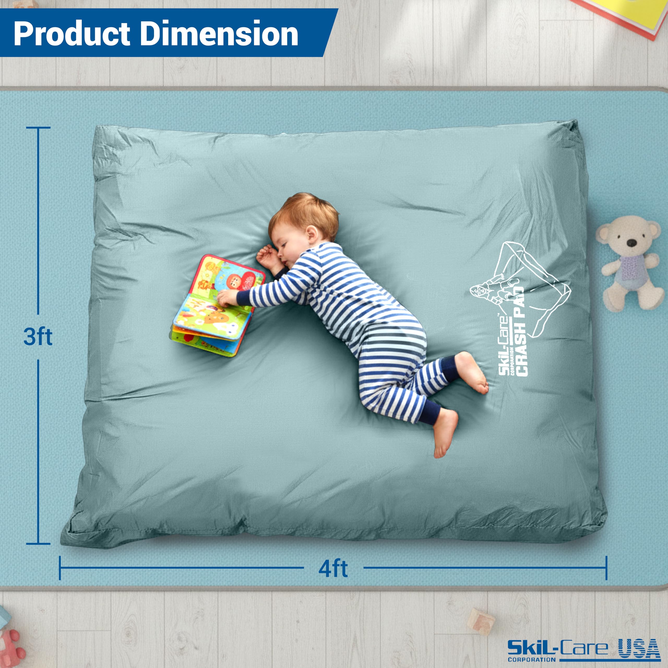 Skil-Care durable nylon crash pad withstands daily use at home or clinic.