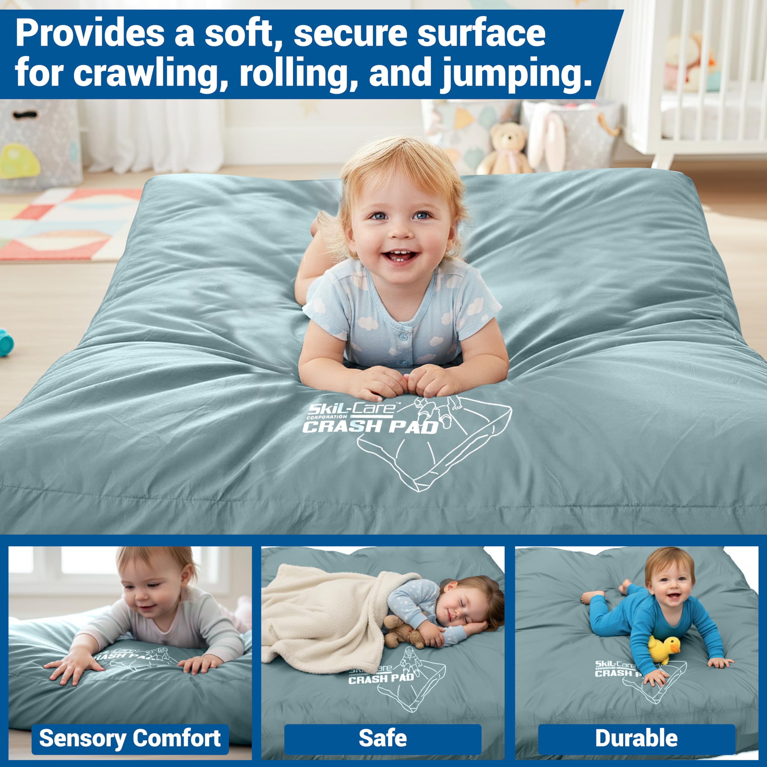 Skil-Care easy-care mat expands after unboxing to restore full thickness.