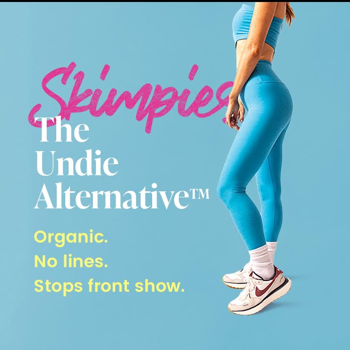 Skimpies panty strip adhesive activation demonstrates easy placement and secure hold.