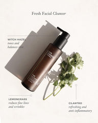 Skin Essence Organics Fresh Facial Cleanser application showing light cleansing lather on skin