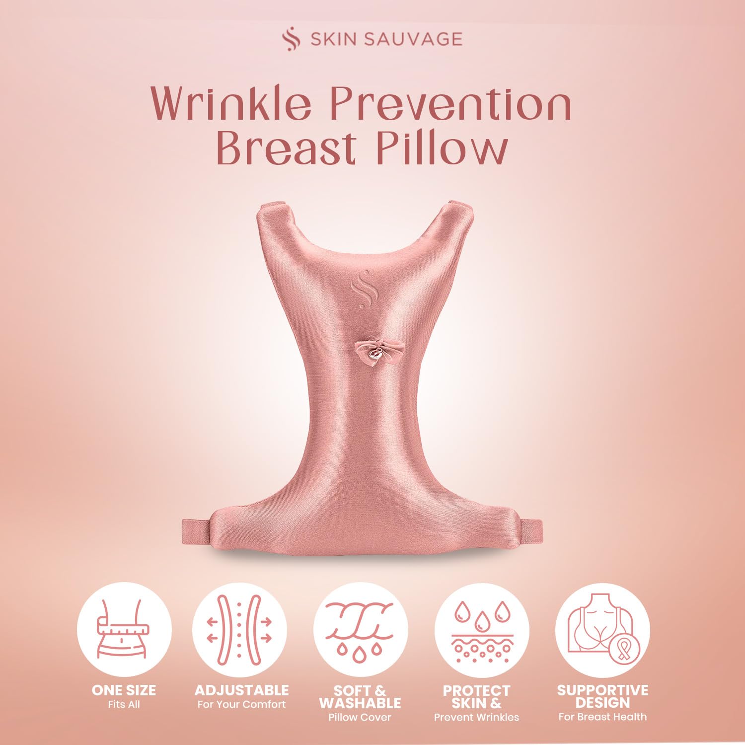 SKIN SAUVAGE wrinkle pillow lightweight design is easy to move for convenience