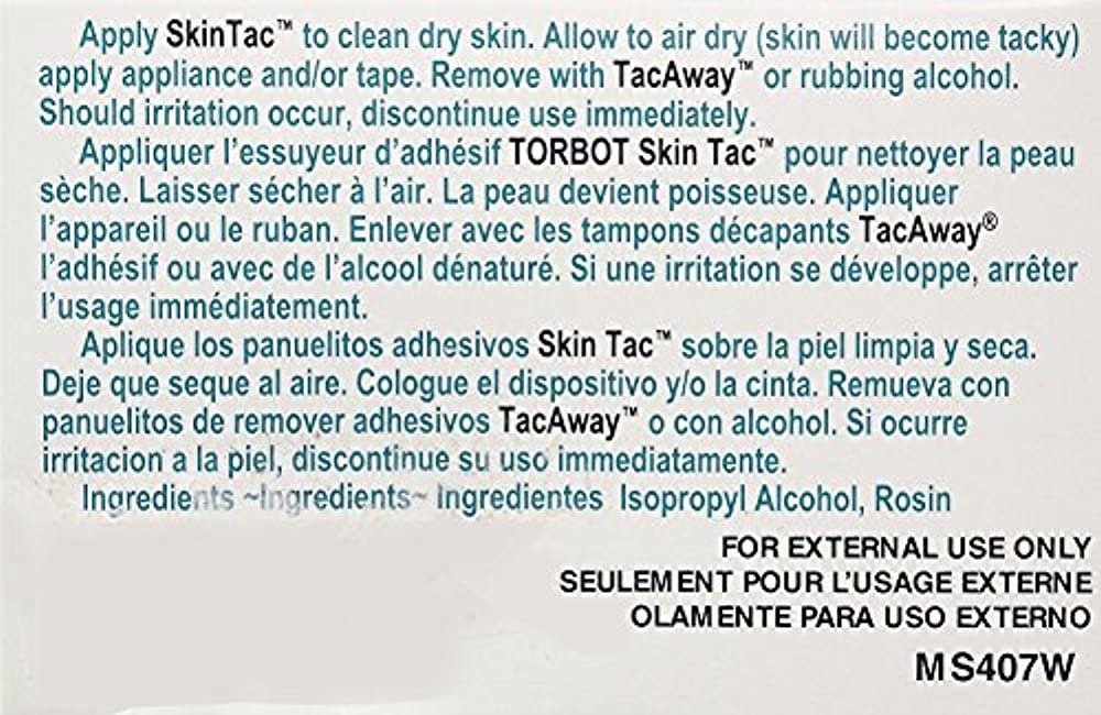 Skin-Tac Adhesive Barrier Wipes being used on skin for clean, comfortable pre-adhesive prep.
