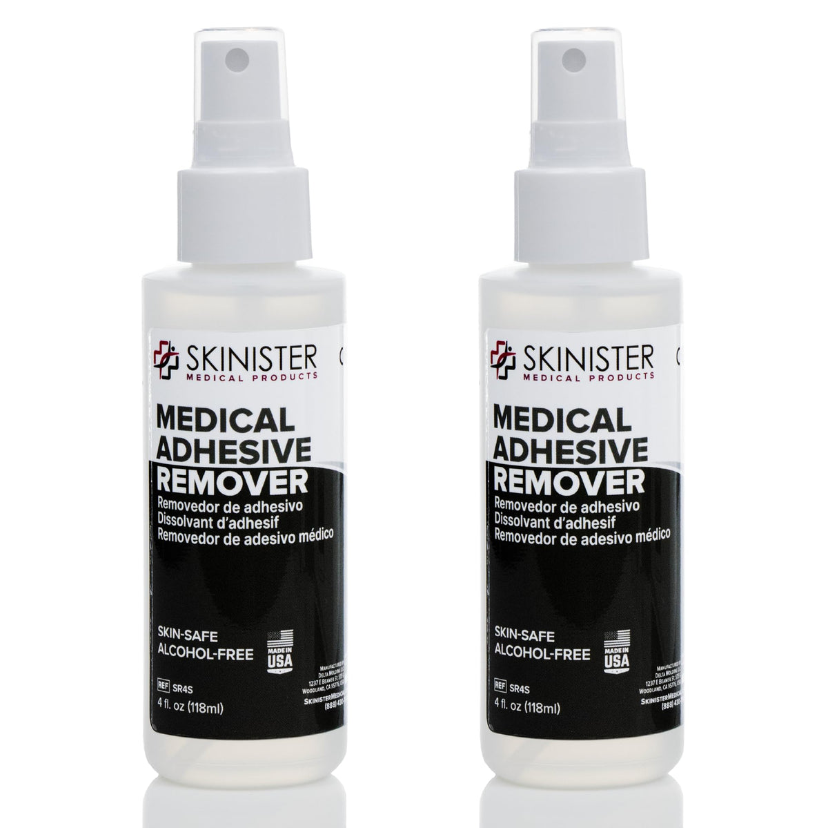 Skinister Adhesive Remover bottle pour enabling gentle skin-safe removal