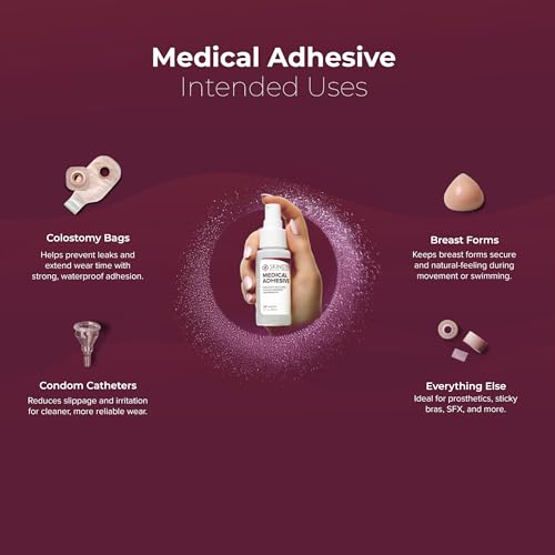 Skinister adhesive remover for tape removal eases painless detachment from skin.