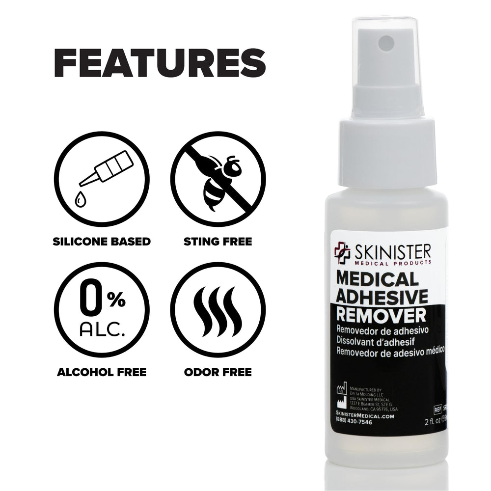 Skinister wig glue remover shown for safe wig or hairpiece adhesive removal.