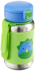 Skip Hop Dino stainless steel sippy cup with non-slip sleeve for secure grip
