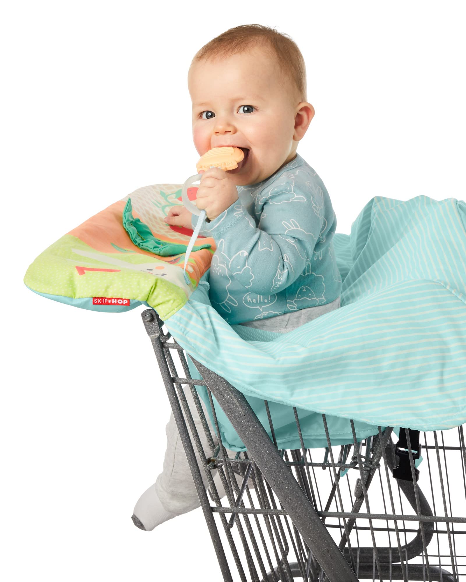 Skip Hop Farmstand crinkle leaves provide sensory engagement while shopping.