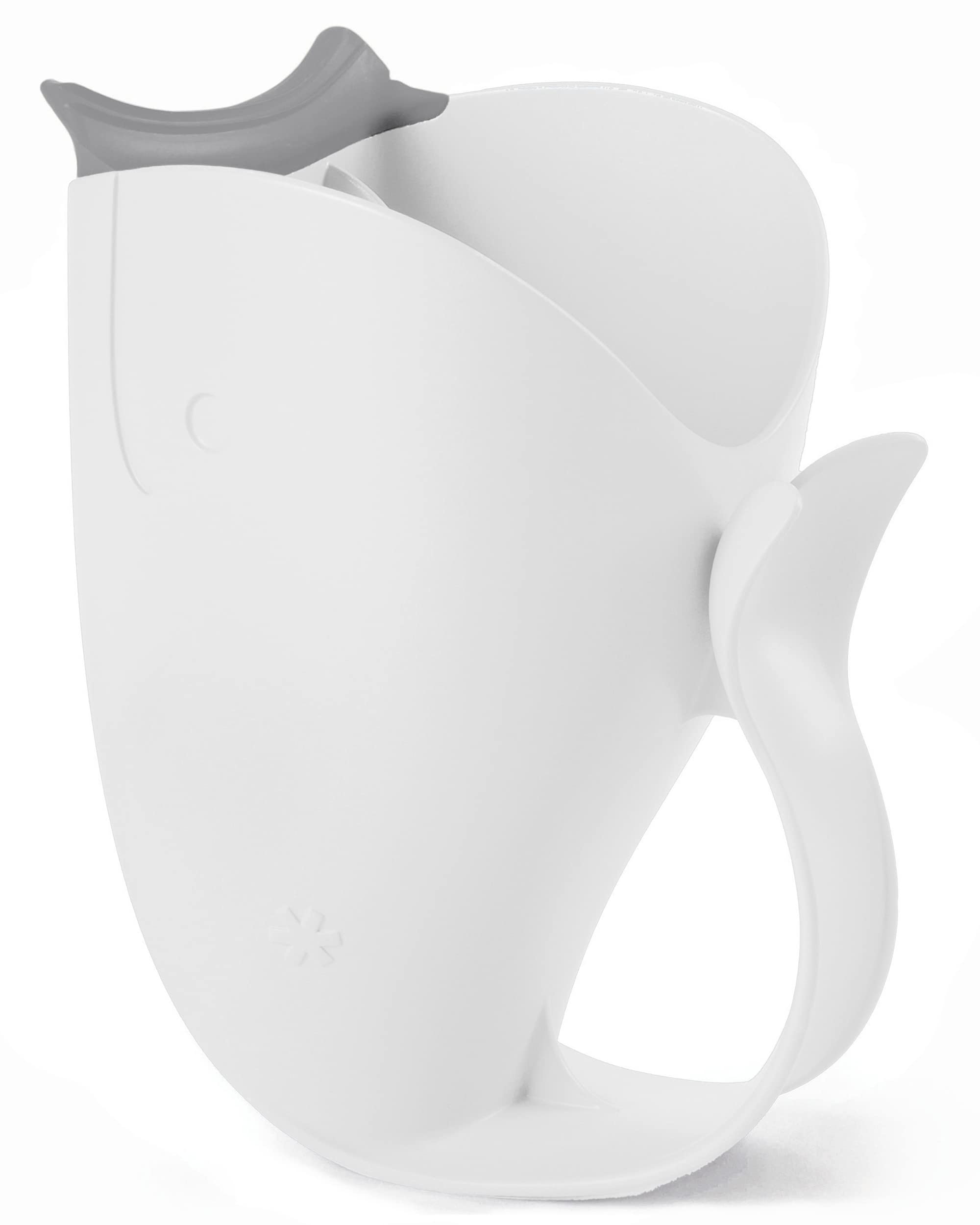 Skip Hop MOBY tear-free rinse cup channels water away from eyes for calmer baths.