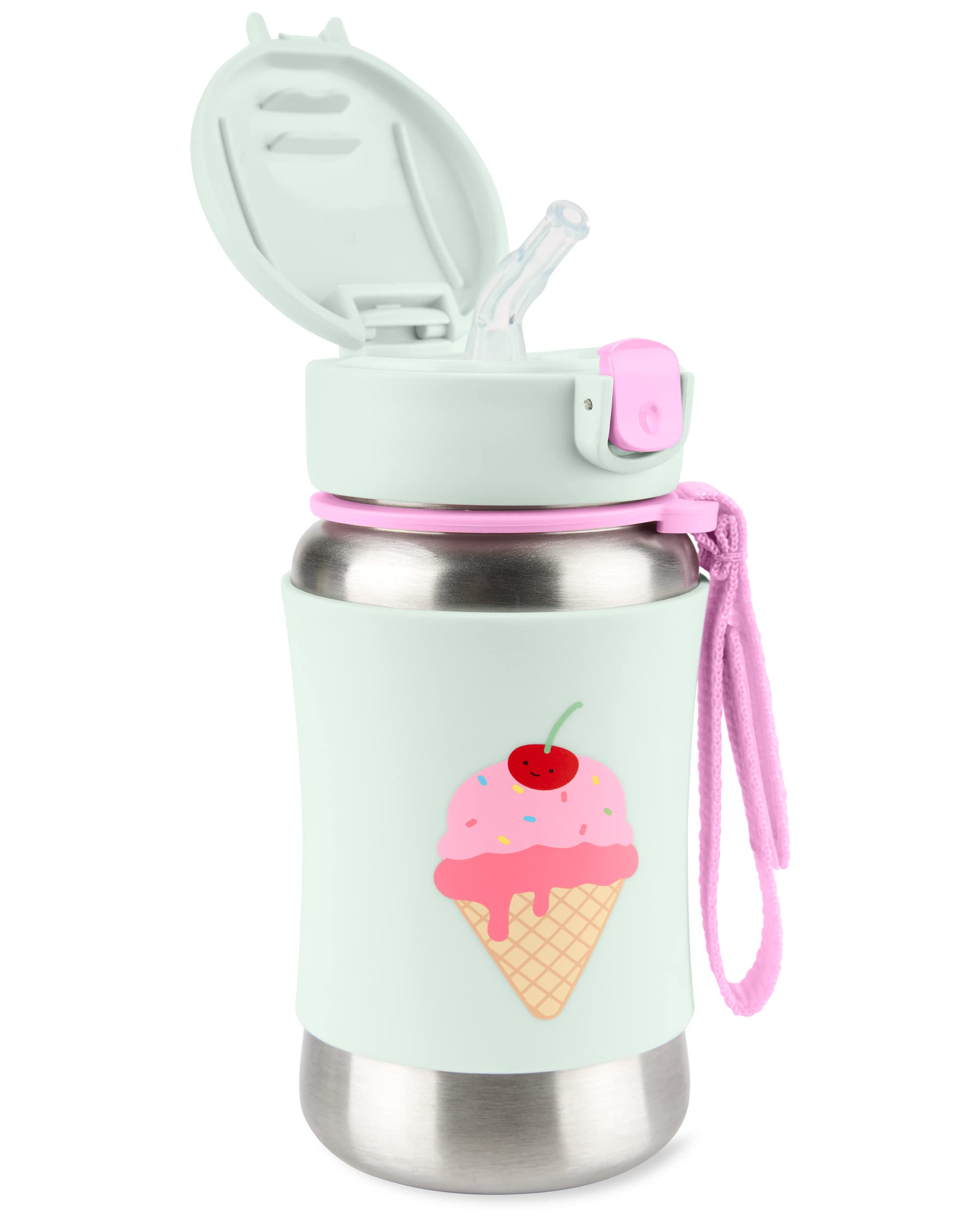 Skip Hop Sparks pop-up lid straw stays clean during busy days