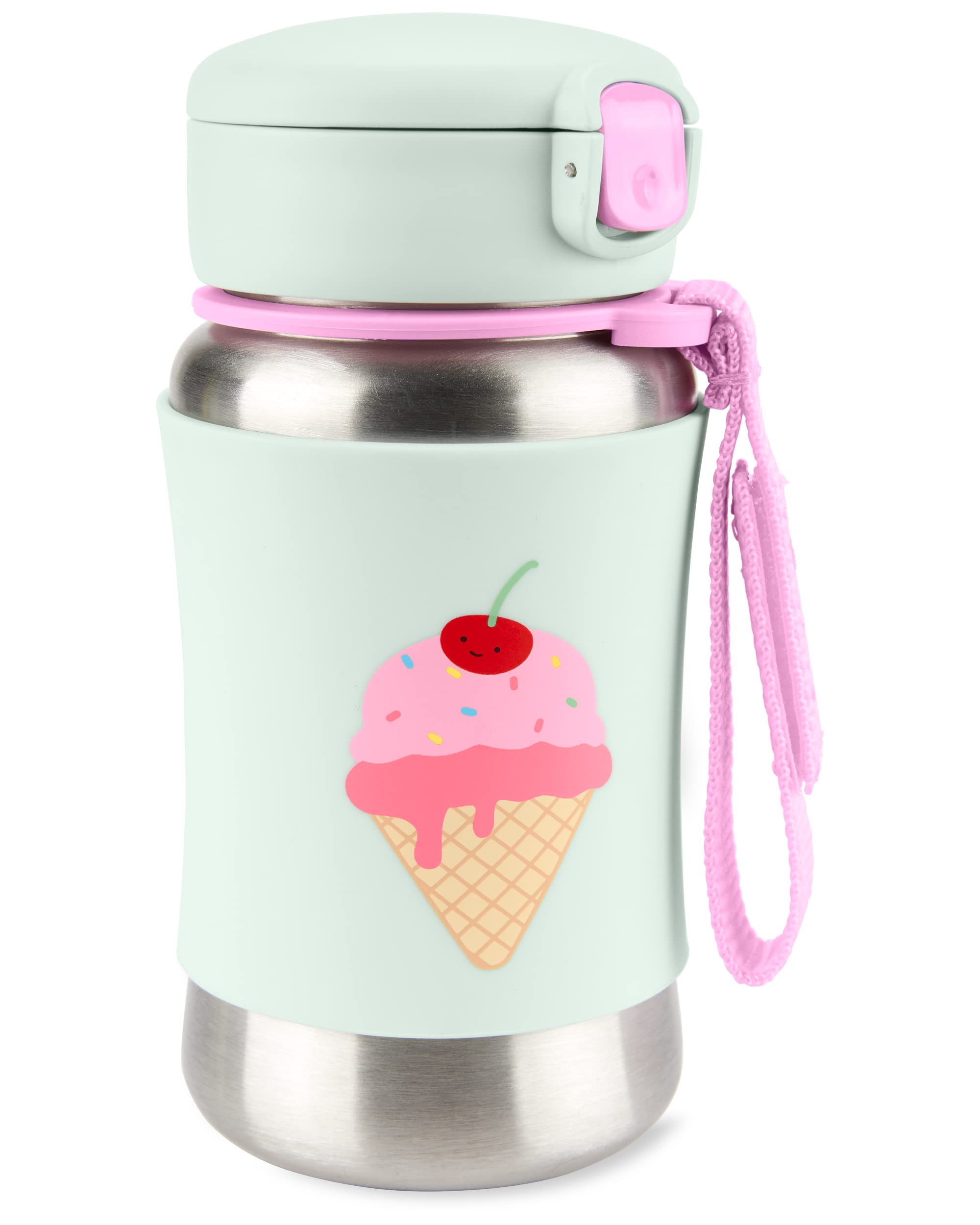 Skip Hop Sparks stainless steel sippy ice cream bottle keeps drinks cool on the go