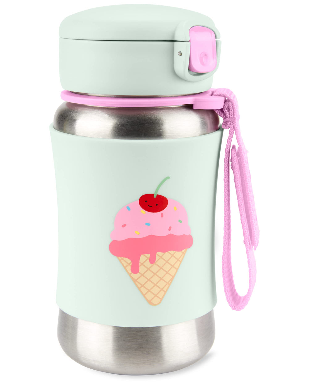 Skip Hop Sparks stainless steel sippy ice cream bottle keeps drinks cool on the go