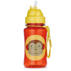 Skip Hop Zoo Monkey bottle with flip-top lid keeps straw clean.
